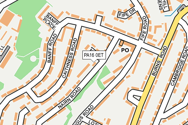 PA16 0ET map - OS OpenMap – Local (Ordnance Survey) PA16 0ET map - OS OpenMap – Local (Ordnance Survey)