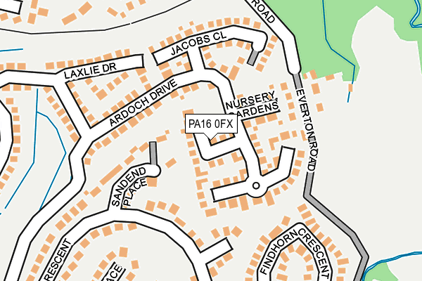 PA16 0FX map - OS OpenMap – Local (Ordnance Survey) PA16 0FX map - OS OpenMap – Local (Ordnance Survey)