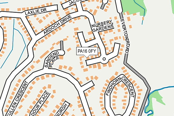 PA16 0FY map - OS OpenMap – Local (Ordnance Survey) PA16 0FY map - OS OpenMap – Local (Ordnance Survey)