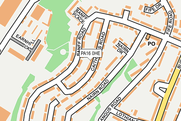 PA16 0HE map - OS OpenMap – Local (Ordnance Survey) PA16 0HE map - OS OpenMap – Local (Ordnance Survey)