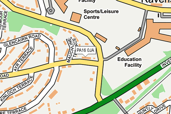 PA16 0JA map - OS OpenMap – Local (Ordnance Survey)