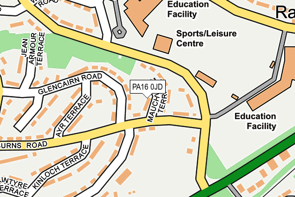 PA16 0JD map - OS OpenMap – Local (Ordnance Survey) PA16 0JD map - OS OpenMap – Local (Ordnance Survey)