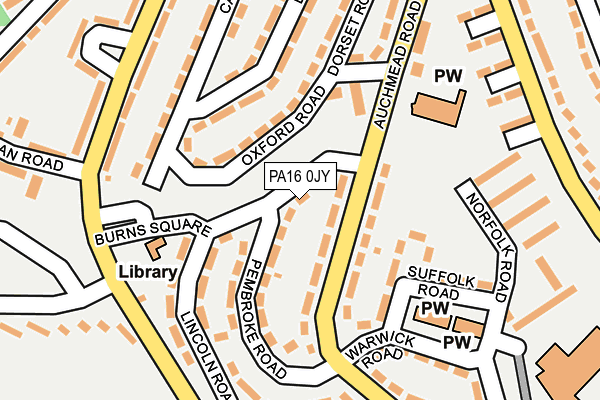 PA16 0JY map - OS OpenMap – Local (Ordnance Survey) PA16 0JY map - OS OpenMap – Local (Ordnance Survey)