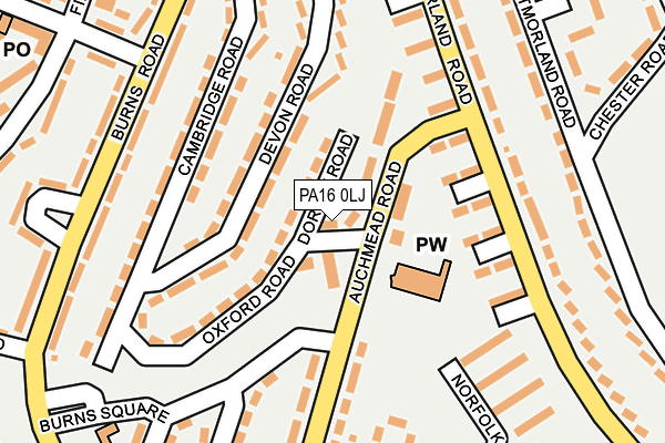 PA16 0LJ map - OS OpenMap – Local (Ordnance Survey) PA16 0LJ map - OS OpenMap – Local (Ordnance Survey)