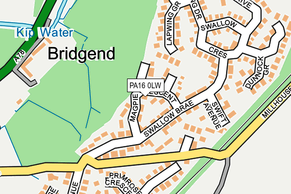 PA16 0LW map - OS OpenMap – Local (Ordnance Survey) PA16 0LW map - OS OpenMap – Local (Ordnance Survey)