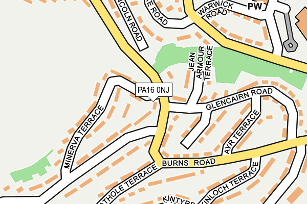 PA16 0NJ map - OS OpenMap – Local (Ordnance Survey) PA16 0NJ map - OS OpenMap – Local (Ordnance Survey)
