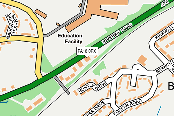 PA16 0PX map - OS OpenMap – Local (Ordnance Survey) PA16 0PX map - OS OpenMap – Local (Ordnance Survey)