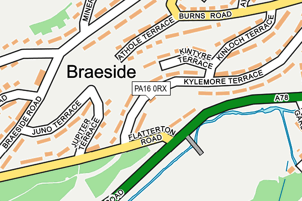 PA16 0RX map - OS OpenMap – Local (Ordnance Survey)