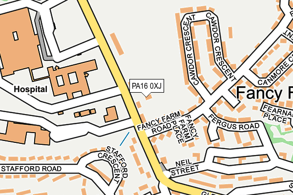 PA16 0XJ map - OS OpenMap – Local (Ordnance Survey) PA16 0XJ map - OS OpenMap – Local (Ordnance Survey)