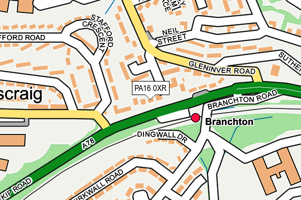 PA16 0XR map - OS OpenMap – Local (Ordnance Survey)