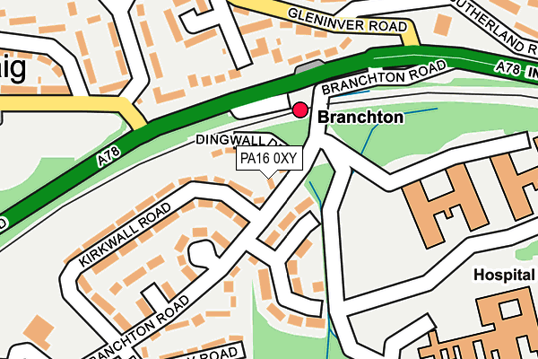 PA16 0XY map - OS OpenMap – Local (Ordnance Survey) PA16 0XY map - OS OpenMap – Local (Ordnance Survey)