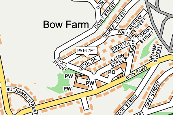 PA16 7ET map - OS OpenMap – Local (Ordnance Survey) PA16 7ET map - OS OpenMap – Local (Ordnance Survey)