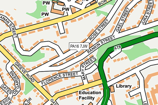 PA16 7JW map - OS OpenMap – Local (Ordnance Survey) PA16 7JW map - OS OpenMap – Local (Ordnance Survey)