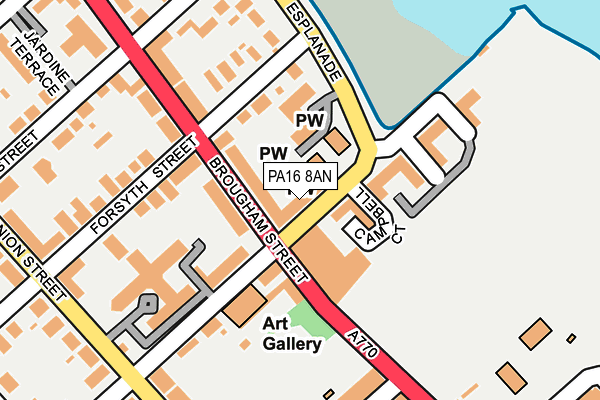 PA16 8AN map - OS OpenMap – Local (Ordnance Survey) PA16 8AN map - OS OpenMap – Local (Ordnance Survey)