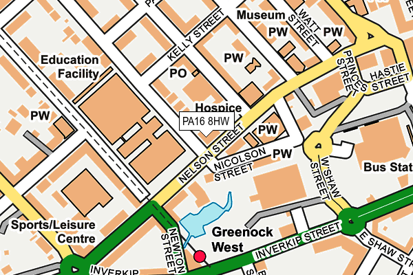PA16 8HW map - OS OpenMap – Local (Ordnance Survey) PA16 8HW map - OS OpenMap – Local (Ordnance Survey)