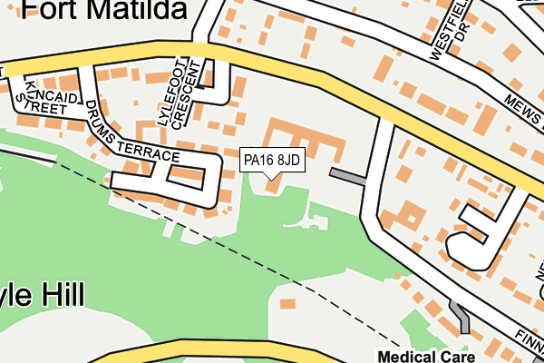 PA16 8JD map - OS OpenMap – Local (Ordnance Survey) PA16 8JD map - OS OpenMap – Local (Ordnance Survey)