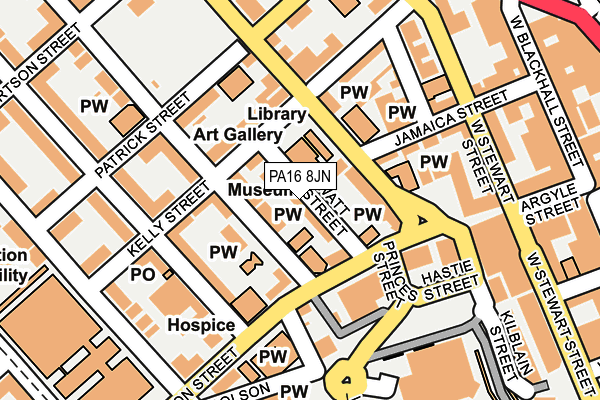 PA16 8JN map - OS OpenMap – Local (Ordnance Survey) PA16 8JN map - OS OpenMap – Local (Ordnance Survey)