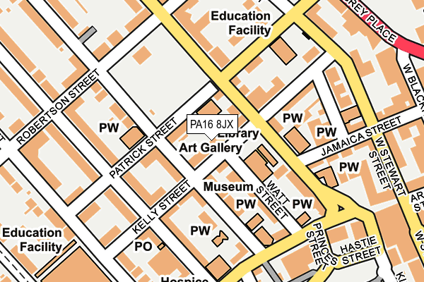 PA16 8JX map - OS OpenMap – Local (Ordnance Survey) PA16 8JX map - OS OpenMap – Local (Ordnance Survey)