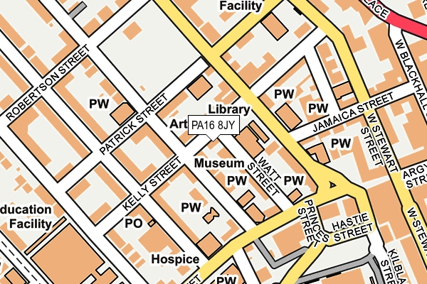PA16 8JY map - OS OpenMap – Local (Ordnance Survey) PA16 8JY map - OS OpenMap – Local (Ordnance Survey)