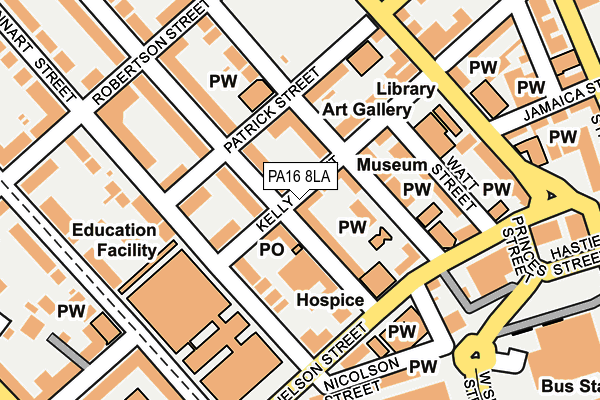 PA16 8LA map - OS OpenMap – Local (Ordnance Survey) PA16 8LA map - OS OpenMap – Local (Ordnance Survey)