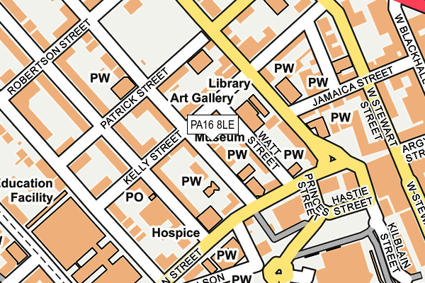 PA16 8LE map - OS OpenMap – Local (Ordnance Survey) PA16 8LE map - OS OpenMap – Local (Ordnance Survey)