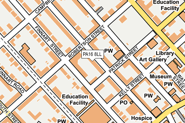 PA16 8LL map - OS OpenMap – Local (Ordnance Survey) PA16 8LL map - OS OpenMap – Local (Ordnance Survey)