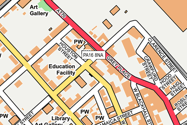 PA16 8NA map - OS OpenMap – Local (Ordnance Survey) PA16 8NA map - OS OpenMap – Local (Ordnance Survey)