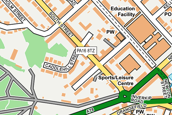 PA16 8TZ map - OS OpenMap – Local (Ordnance Survey) PA16 8TZ map - OS OpenMap – Local (Ordnance Survey)