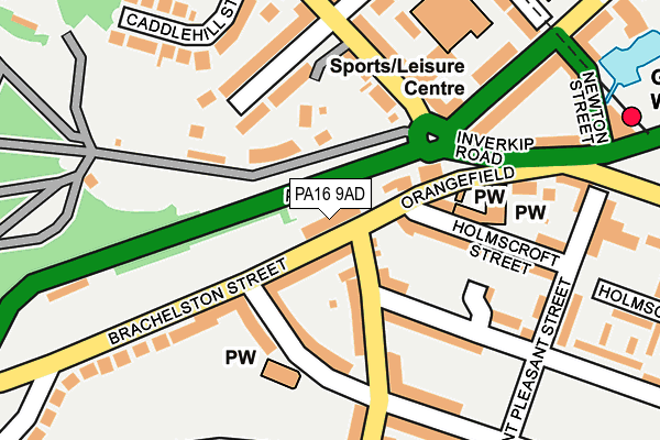 PA16 9AD map - OS OpenMap – Local (Ordnance Survey) PA16 9AD map - OS OpenMap – Local (Ordnance Survey)