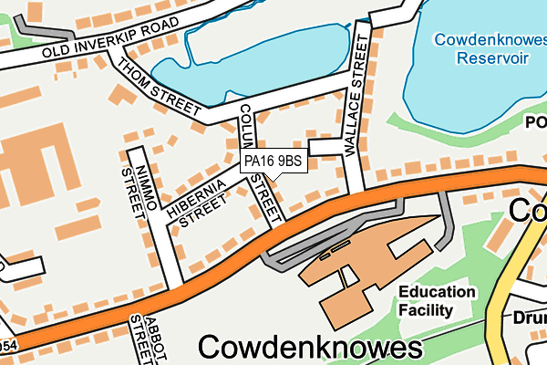 PA16 9BS map - OS OpenMap – Local (Ordnance Survey)