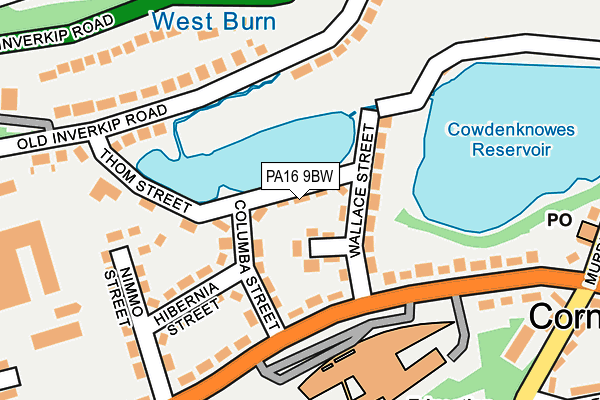 PA16 9BW map - OS OpenMap – Local (Ordnance Survey) PA16 9BW map - OS OpenMap – Local (Ordnance Survey)