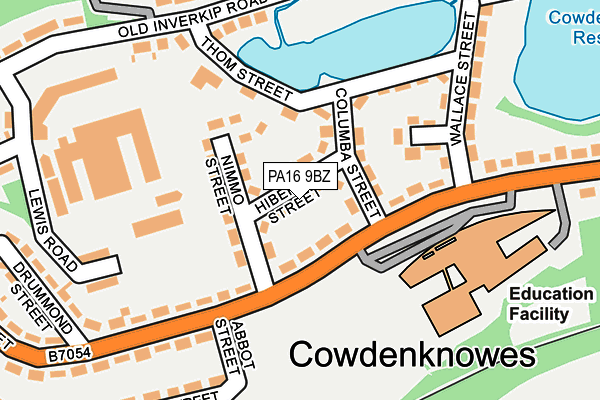 PA16 9BZ map - OS OpenMap – Local (Ordnance Survey)