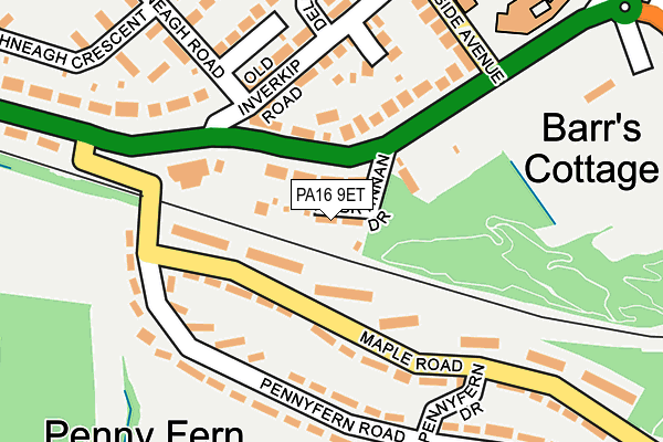 PA16 9ET map - OS OpenMap – Local (Ordnance Survey) PA16 9ET map - OS OpenMap – Local (Ordnance Survey)