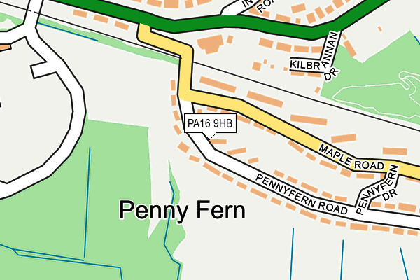 PA16 9HB map - OS OpenMap – Local (Ordnance Survey) PA16 9HB map - OS OpenMap – Local (Ordnance Survey)