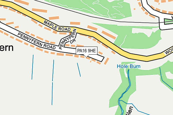 PA16 9HE map - OS OpenMap – Local (Ordnance Survey) PA16 9HE map - OS OpenMap – Local (Ordnance Survey)