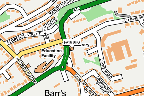 PA16 9HG map - OS OpenMap – Local (Ordnance Survey) PA16 9HG map - OS OpenMap – Local (Ordnance Survey)