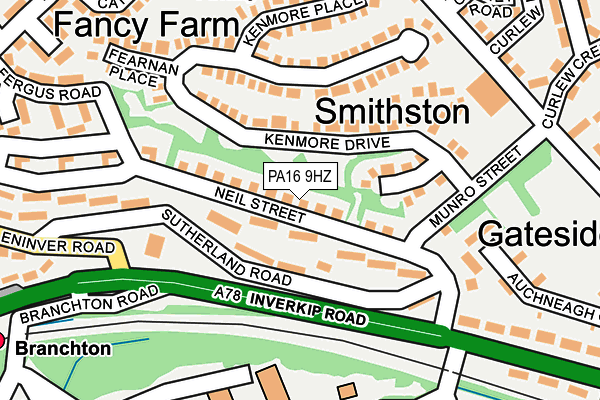 PA16 9HZ map - OS OpenMap – Local (Ordnance Survey) PA16 9HZ map - OS OpenMap – Local (Ordnance Survey)