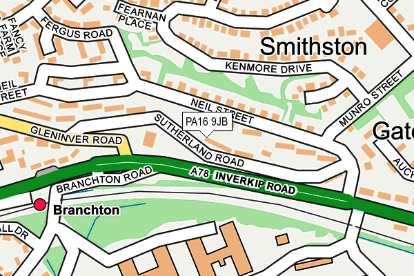 PA16 9JB map - OS OpenMap – Local (Ordnance Survey) PA16 9JB map - OS OpenMap – Local (Ordnance Survey)