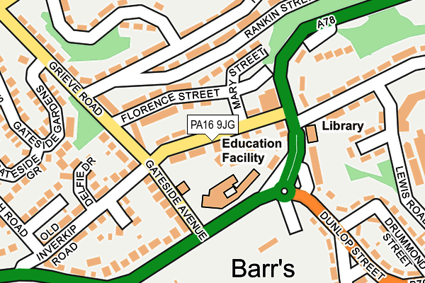 PA16 9JG map - OS OpenMap – Local (Ordnance Survey) PA16 9JG map - OS OpenMap – Local (Ordnance Survey)