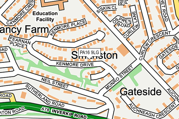 PA16 9LG map - OS OpenMap – Local (Ordnance Survey)