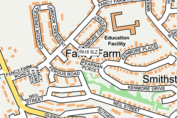 PA16 9LZ map - OS OpenMap – Local (Ordnance Survey) PA16 9LZ map - OS OpenMap – Local (Ordnance Survey)