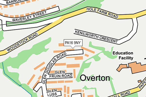 PA16 9NY map - OS OpenMap – Local (Ordnance Survey) PA16 9NY map - OS OpenMap – Local (Ordnance Survey)