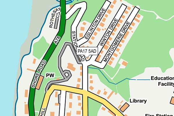 PA17 5AD map - OS OpenMap – Local (Ordnance Survey) PA17 5AD map - OS OpenMap – Local (Ordnance Survey)