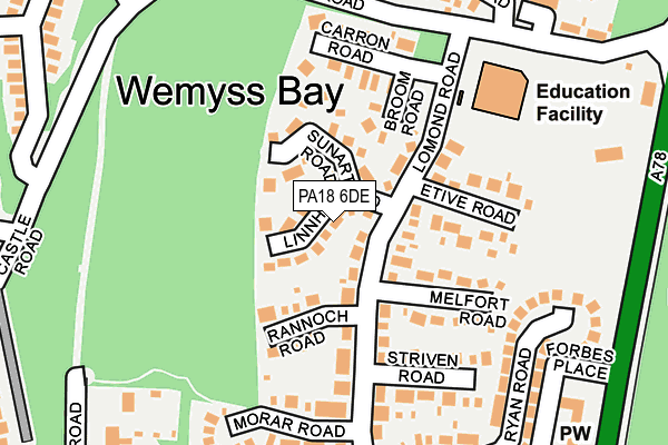 PA18 6DE map - OS OpenMap – Local (Ordnance Survey)