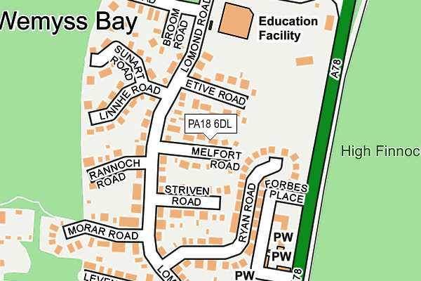 PA18 6DL map - OS OpenMap – Local (Ordnance Survey) PA18 6DL map - OS OpenMap – Local (Ordnance Survey)