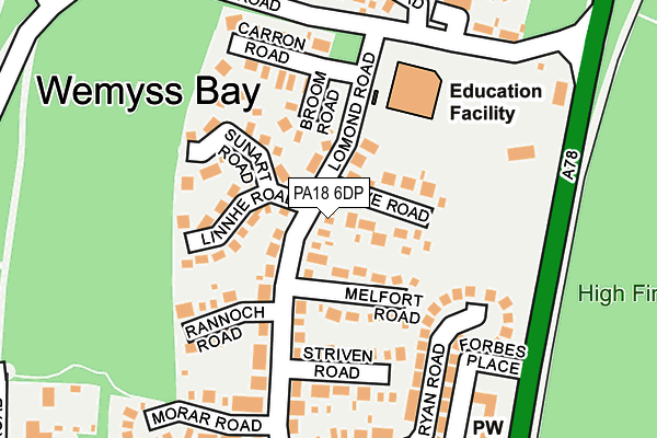 PA18 6DP map - OS OpenMap – Local (Ordnance Survey) PA18 6DP map - OS OpenMap – Local (Ordnance Survey)