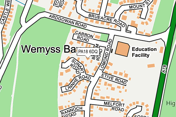 PA18 6DQ map - OS OpenMap – Local (Ordnance Survey)