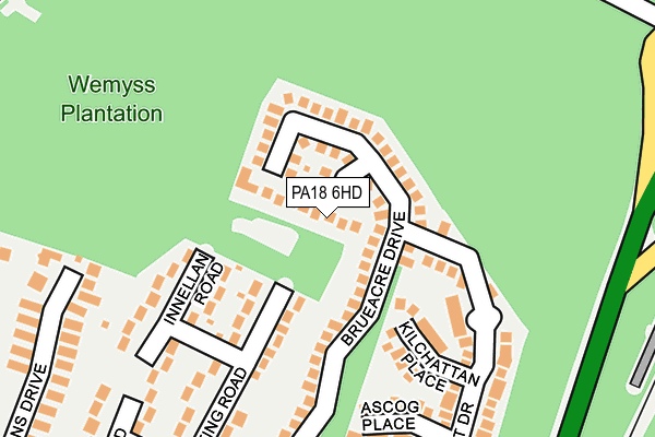 PA18 6HD map - OS OpenMap – Local (Ordnance Survey) PA18 6HD map - OS OpenMap – Local (Ordnance Survey)