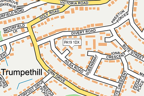 PA19 1DX map - OS OpenMap – Local (Ordnance Survey)