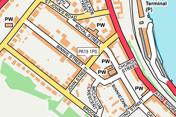 PA19 1PS map - OS OpenMap – Local (Ordnance Survey)